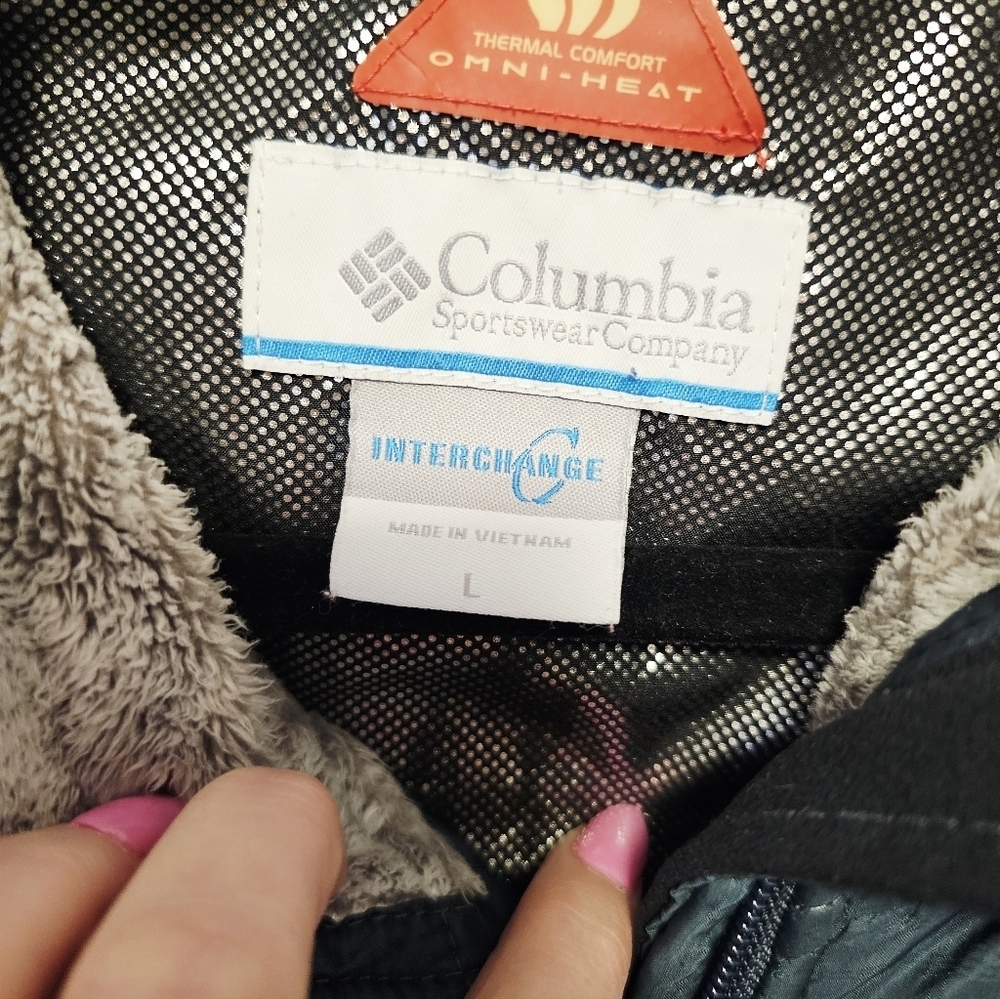 Columbia Interchange Metallic Blue Women's Thermal Jacket size Large *See spot - Picture 2 of 12